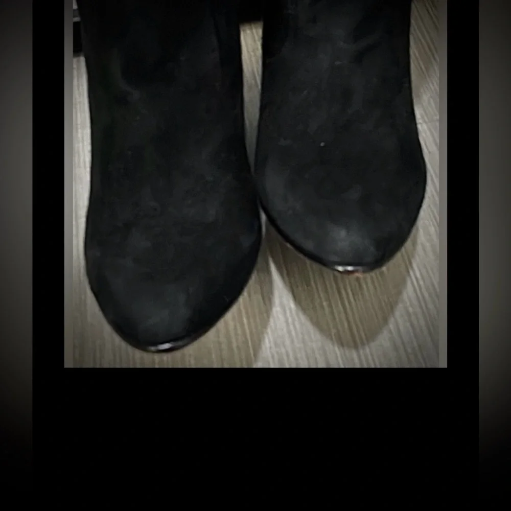Ulla Johnson Sloane Boots Heeled Black Suede Slouch Knee High Size EU 38 = US 8